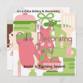 Invitation de décoration d'anniversaire de partie (Devant / Derrière)