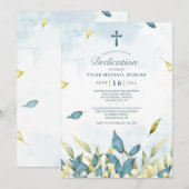 Invitation de dédicace aux feuilles de sauge et d' (Devant / Derrière)