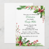 Invitation de dédicace de bébé au gui botanique (Devant / Derrière)