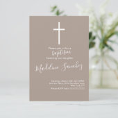 Invitation de dédicace de bébé de croix de baptême (Debout devant)