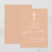 Invitation de dédicace de bébé de croix de baptême (Devant / Derrière)