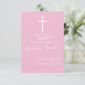 Invitation de dédicace de bébé de croix de baptême (Debout devant)