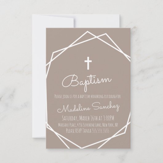 Invitation de dédicace de bébé encadrée de baptême (Devant)