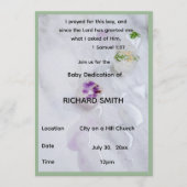Invitation de dédicace de bébé garçon avec verset (Devant)
