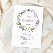 Invitation de dédicace de fleurs de lilas rustique