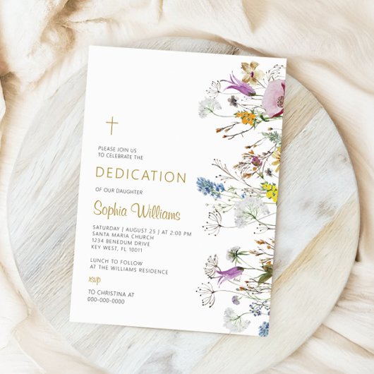 Invitation de dédicace Fleur sauvage Boho