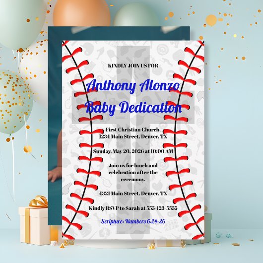 Invitation de dédicace pour bébé de baseball avec 