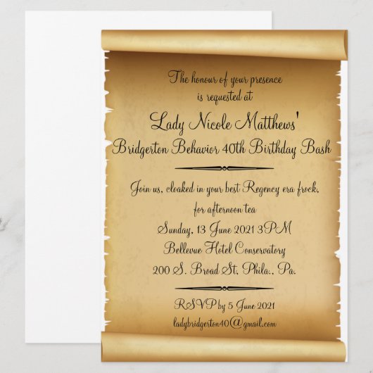 Invitation de défilement (NM) (Devant / Derrière)