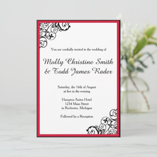 Invitation de défilement noir et rouge (Debout devant)