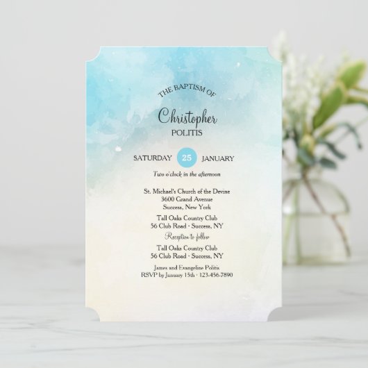 Invitation de dégradé bleu (Debout devant)