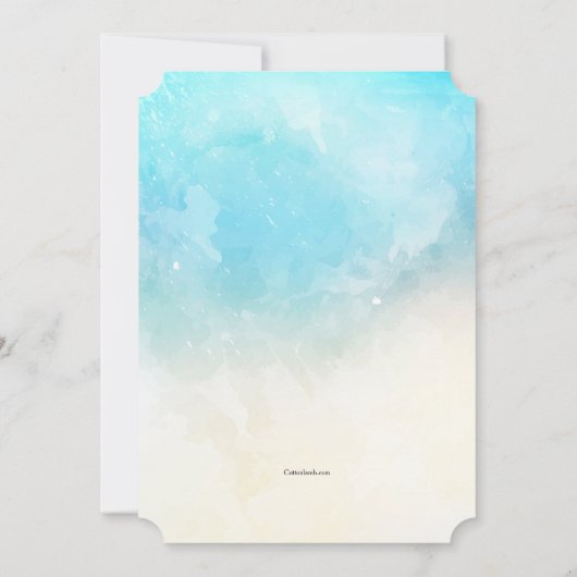 Invitation de dégradé bleu (Dos)