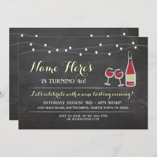 Invitation De Dégustation De Vin Blanc (Devant / Derrière)