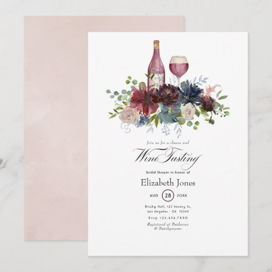 Invitation de dégustation de vin rouge de Bourgogn (Devant / Derrière)