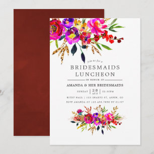Invitation de déjeuner de demoiselles d'honneur fl