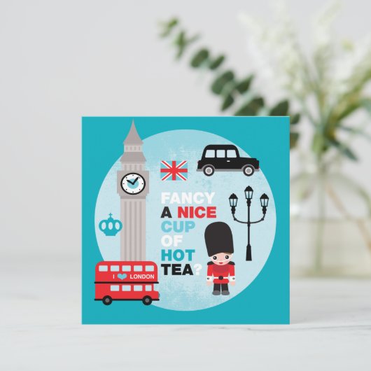 Invitation de déjeuner de goûter de Londres (Debout devant)