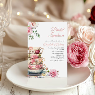 Invitation de déjeuner de mariage à la tasse de th
