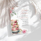 Invitation de déjeuner de mariage à la tasse de th