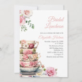 Invitation de déjeuner de mariage à la tasse de th (Devant)