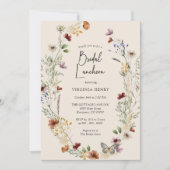 Invitation de déjeuner de mariage bohème florale (Devant)