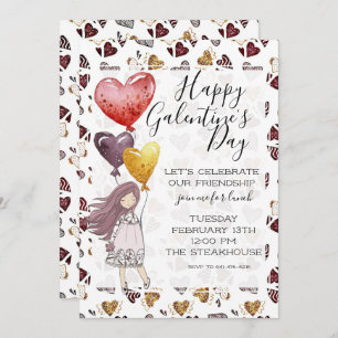Invitation de déjeuner du jour de Galentine