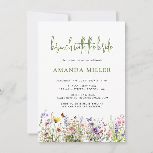 Invitation de déjeuner pour une fête prénuptiale a (Devant)