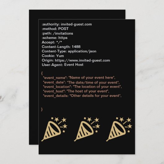 Invitation de demande JSON HTTP (Devant / Derrière)