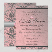 Invitation de Demask Grunge Rose (Devant / Derrière)