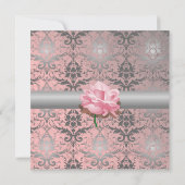 Invitation de Demask Grunge Rose (Dos)