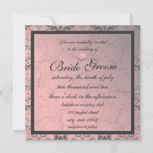 Invitation de Demask Grunge Rose