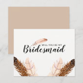 Invitation de demoiselle d'honneur à aquarelle et  (Devant / Derrière)
