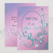 Invitation de demoiselle d'honneur avec diamants é (Devant / Derrière)