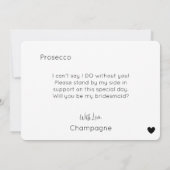 Invitation de demoiselle d'honneur avec écriture m (Dos)