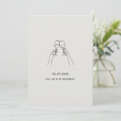 Invitation de demoiselle d'honneur Beige Minimal (Debout devant)