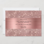 Invitation de demoiselle d'honneur chic en or rose (Dos)