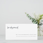 Invitation de demoiselle d'honneur de calligraphie (Debout devant)