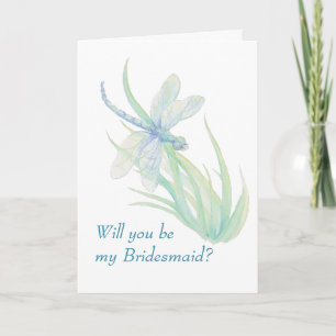 Invitation de demoiselle d'honneur de vert bleu de