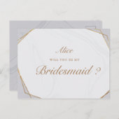 Invitation de demoiselle d'honneur en marbre géomé (Devant / Derrière)