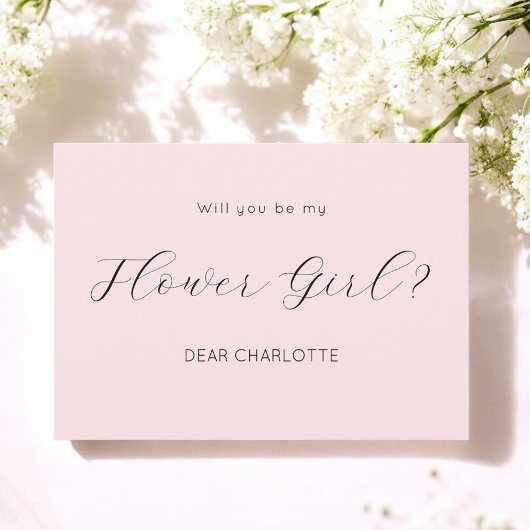 Invitation de demoiselle d'honneur en rose avec te