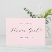 Invitation de demoiselle d'honneur en rose Script (Debout devant)