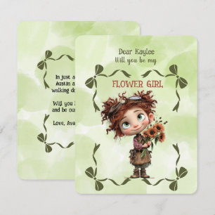 Invitation de Demoiselle d'Honneur Florale Marron 
