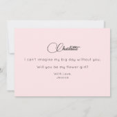 Invitation de demoiselle d'honneur rose Script (Dos)