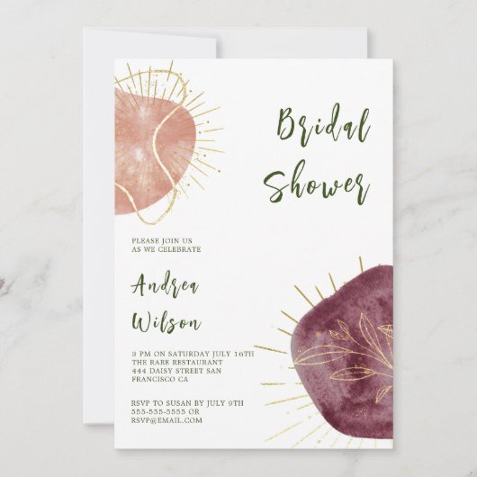 Invitation de démonstration nuptiale en forme d'aq (Devant)