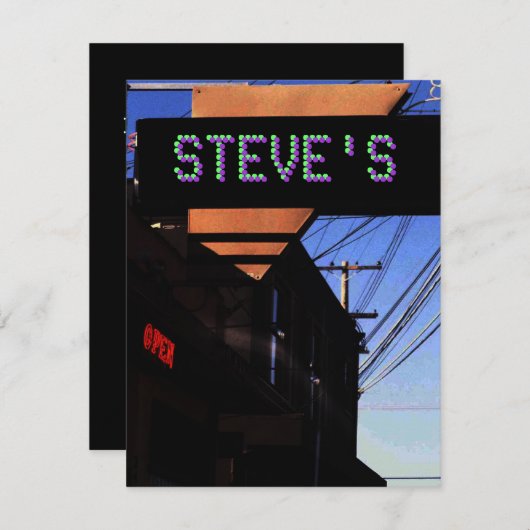 INVITATION de ~ d'ENSEIGNE AU NÉON de GOOGIE (nom (Devant / Derrière)