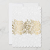 Invitation de dentelle blanche et or (Dos)