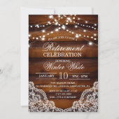 Invitation de dentelle de bois rustique (Devant)