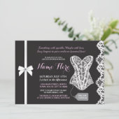 Invitation de dentelle de douche en lingerie rose  (Debout devant)