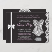 Invitation de dentelle de douche en lingerie rose  (Devant / Derrière)