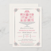 Invitation de dentelle de Fête de la mariée de (Devant / Derrière)