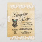 Invitation de dentelle de lingerie de douche de ma (Devant / Derrière)