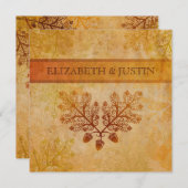 Invitation de dentelle de mariage de automne de (Devant / Derrière)